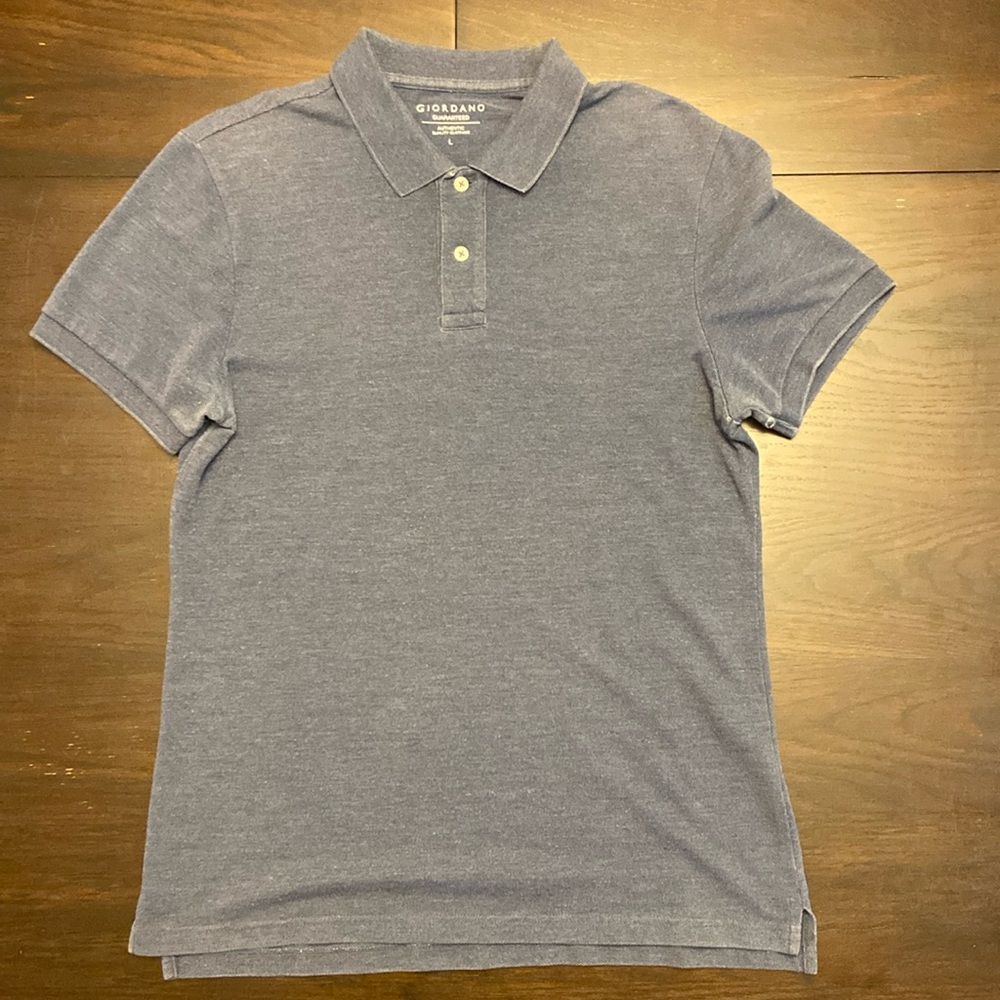 Giordano - Blue Polo - Short Sleeved- Size L - Condition 5/10.
